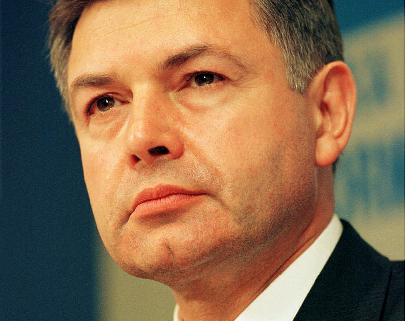 Warszawa, 02-10-2000. Marian Krzaklewski przewodniczacy NSZZ Solidarnosc.