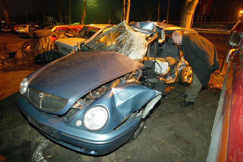 Wypadek Waldemar Goszcz, rozbite auto