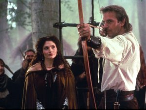 zdjęcie z filmu Robin Hood: Książę złodziei. Kevin Costner, Mary Elizabeth Mastrantonio