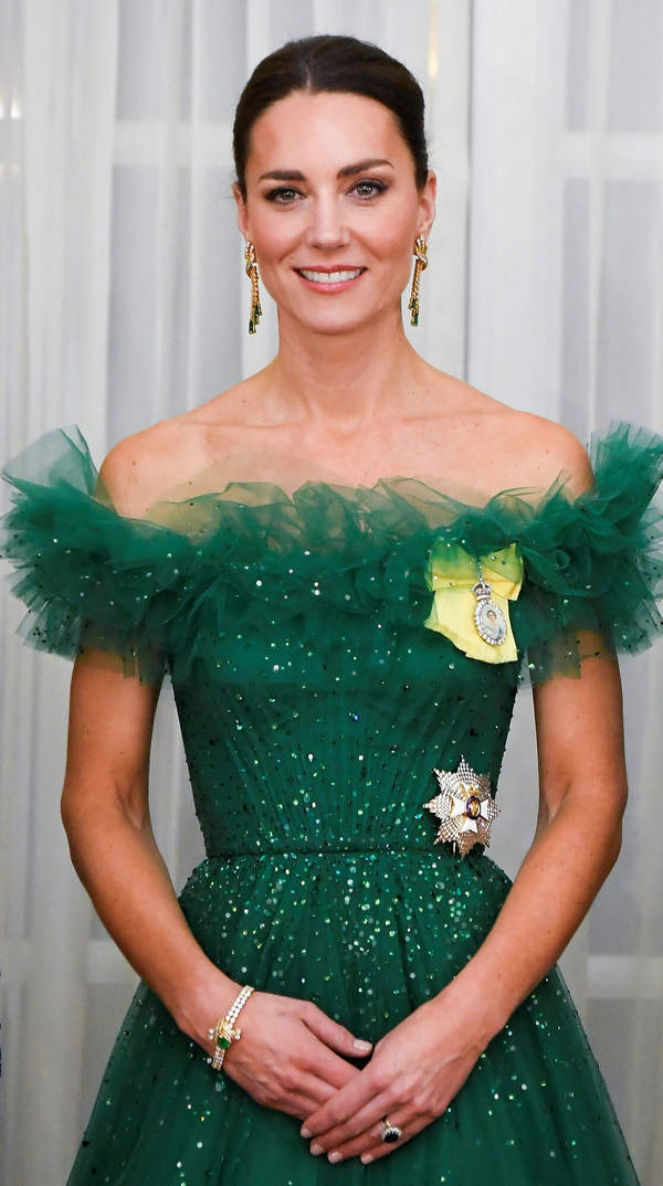 zielona suknia księżnej Kate na Jamajce