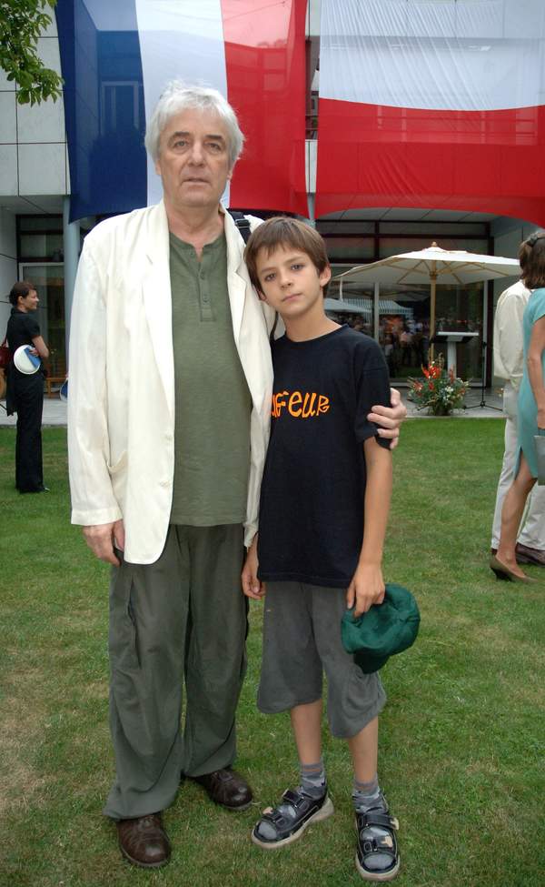 Andrzej Żuławski, Vincent Żuławski, przyjęcie w ogrodach ambasady Francji, 14.07.2006 rok