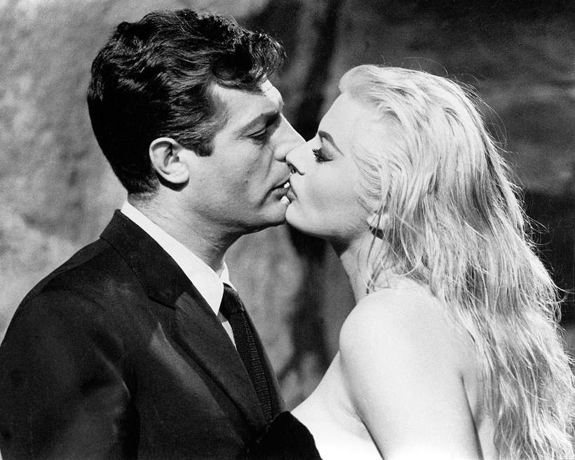 Anita Ekberg, aktorka szwedzka, muza Federico Felliniego, Marcello Mastroianni, film La Dolce Vita, 1960 rok