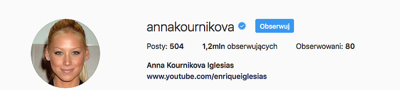 Anna Kournikova Instagram