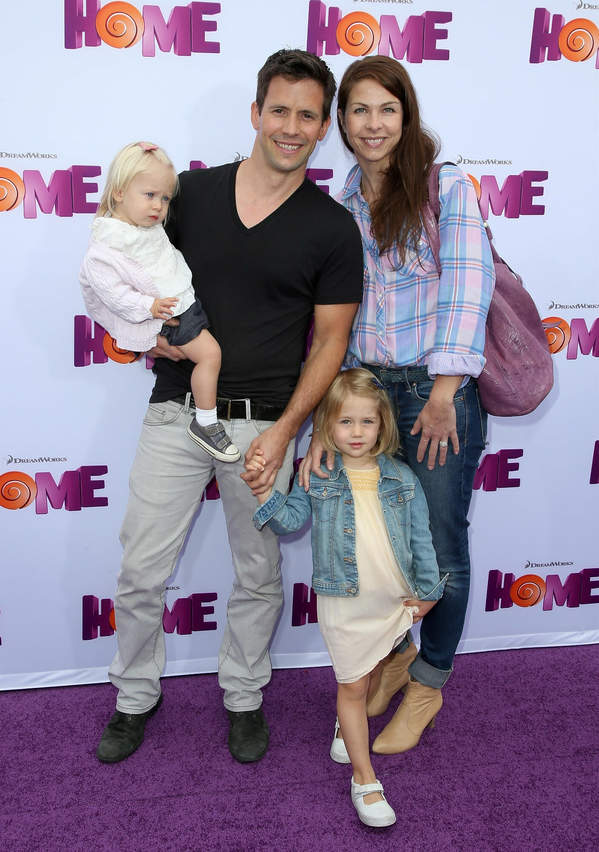 Christian Oliver z żoną i córkami, Los Angeles, 22.03.2015 rok