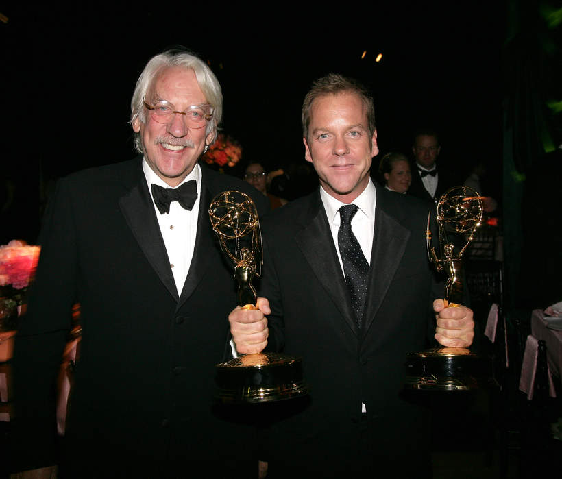 Donald Sutherland i syn Kiefer Sutherland na rozdaniu nagród Emmy, 27 sierpnia 2006