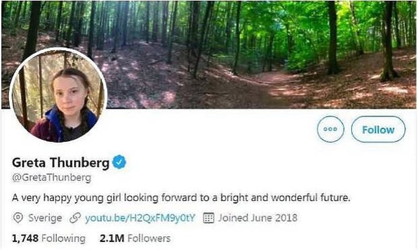 Greta Thunberg - screen z Twittera