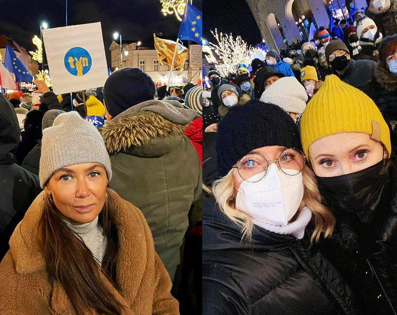Gwiazdy, protest przeciwko Lex TVN: Kinga Rusin, Agata Młynarska