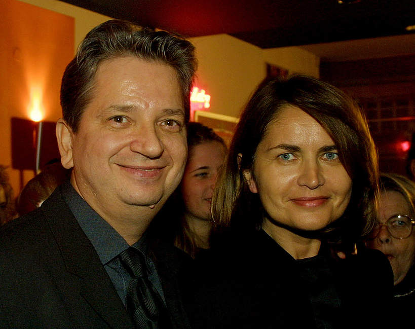 Juliusz Machulski z żoną, premiera filmu Pieniądze to nie wszystko, 04.01.2001