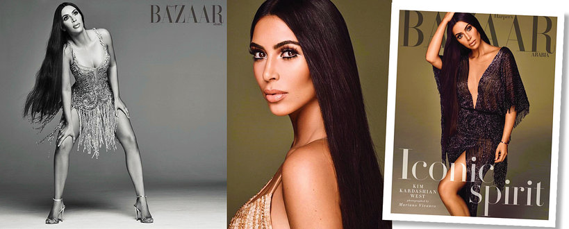 Kim Kardashian jako Cher na okładce harper's Bazaar Arabia