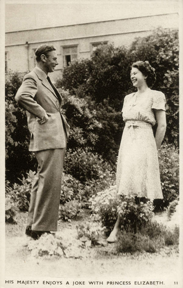 Król Jerzy VI z córką księżniczką Elżbietą, 1946 rok