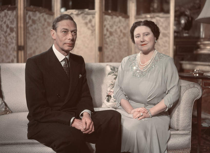 Król Jerzy VI z żoną Elżbietą Bowes-Lyon, 1942 rok 