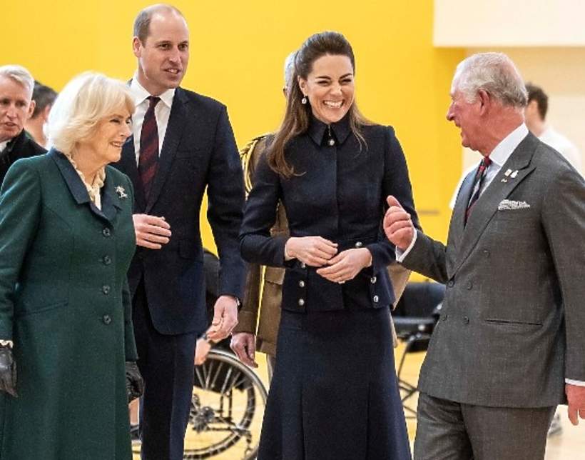 Król Karol III, królowa Camilla, książę William i księżna Kate,  11.02.2020