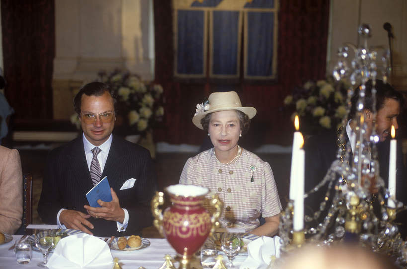 Królowa Elżbieta II, król Karol XVI Gustaw, Sztokholm, Szwecja, 25.05.1983 rok
