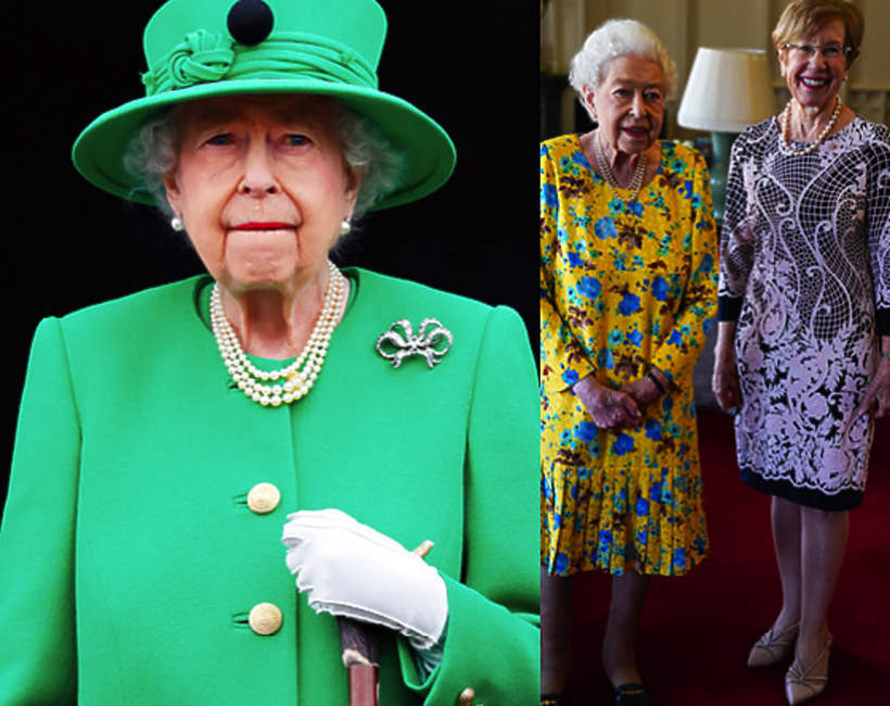 Królowa Elżbieta II na balkonie Pałacu Buckingham, platynowy jubileusz, Londyn, Wielka Brytania, 05.06.2022 rok