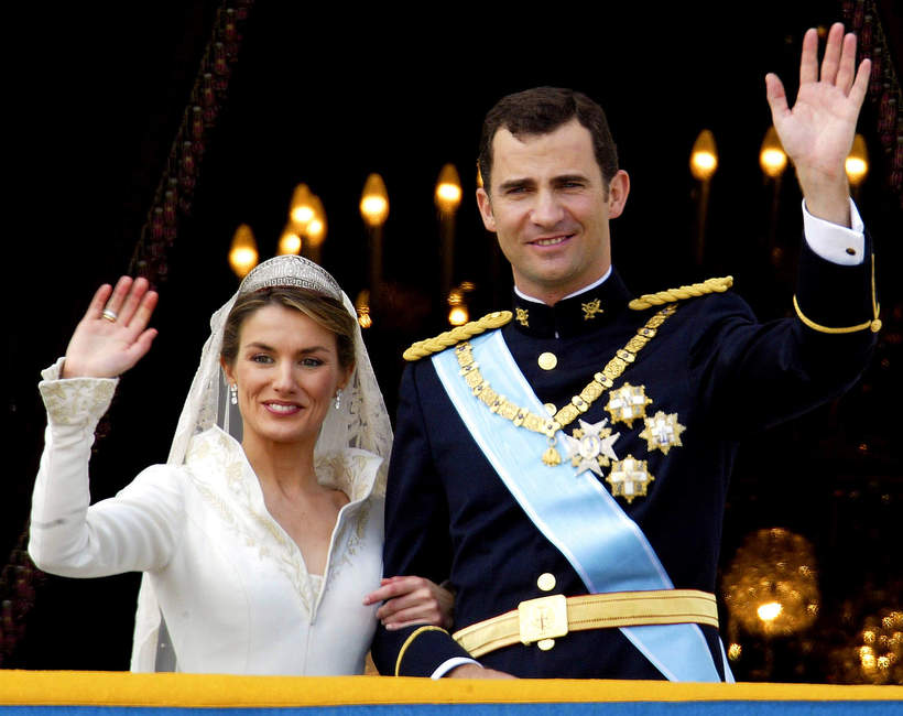 Książę Filip VI Burbon, księżniczka Letycja, Letizia Ortiz Rocasolano, ślub pary, Madryt, Hiszpania, 22.05.2004 rok