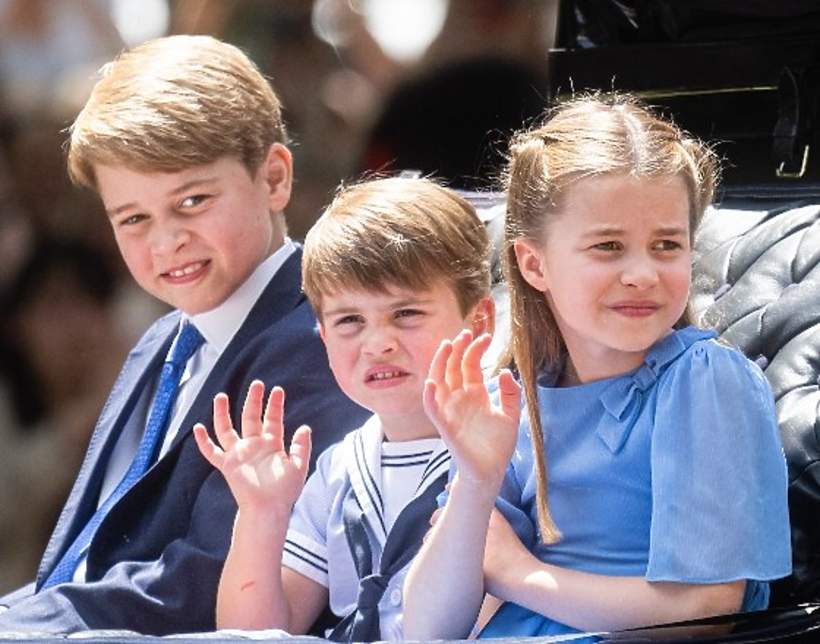 Książę George, księżniczka Charlotte i książę Louis, Trooping the Colour, 2.06.2022