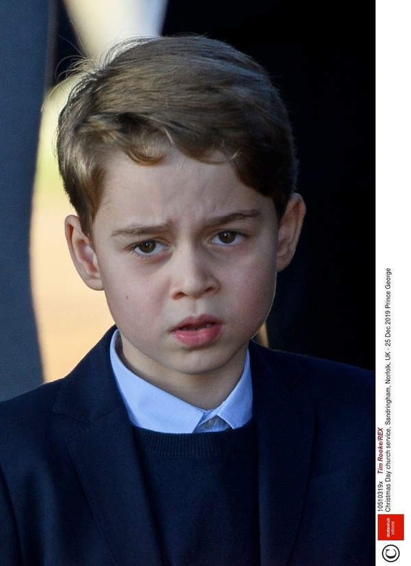 Książę George z rodziną królewską na świątecznej mszy, 25.12.2019