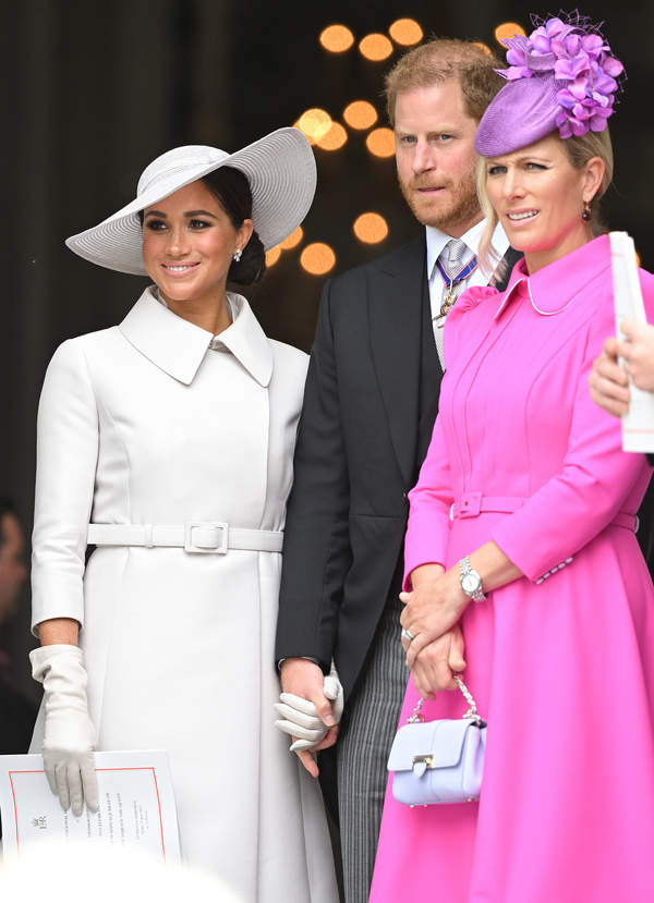 Książę Harry, księżna Meghan i Zara Tindall, Platynowy Jubileusz królowej Elżbiety II, 3.06.2022