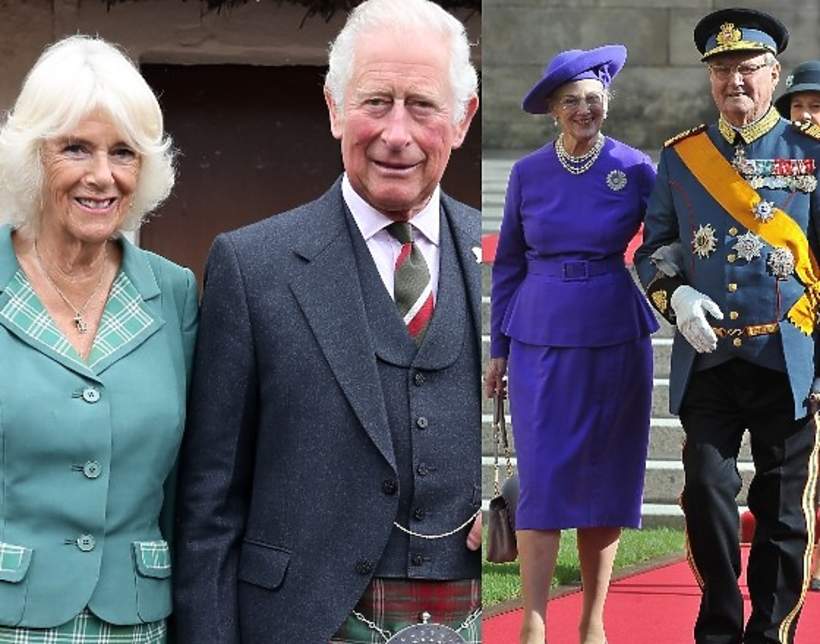 Książę Karol i księżna Camilla, królowa Małgorzata II i książę Henrik