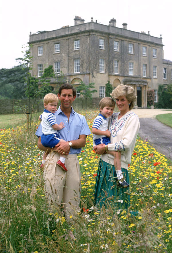 Książę Karol, księżna Diana, książę William i książę Harry, 14.07.1986