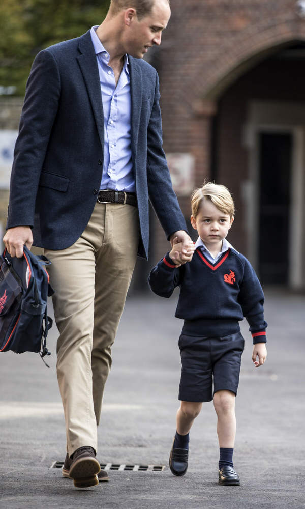Książę William i książę George, pierwszy dzień szkoły George'a,  7.09.2017