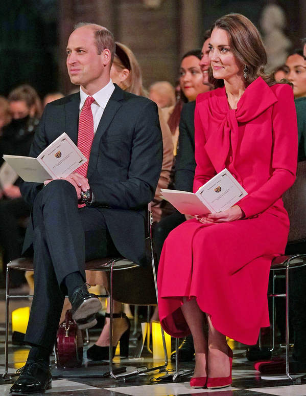 Książę William i księżna Kate śpiewają kolędy w opactwie Westminster, 8.12.2021, Londyn