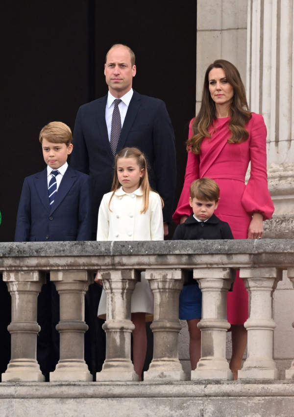 Książę William, księżna Kate, książę George, księżniczka Charlotte, książę Louis, Platynowy Jubileusz, 5.06.2022
