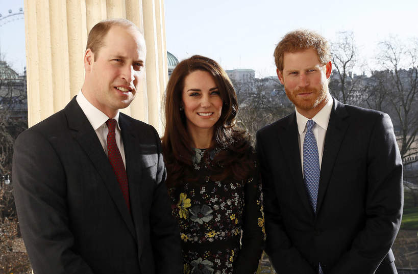 Książę William, księżna Kate, książę Harry, Londyn, Wielka Brytania, 17.01.2017 rok