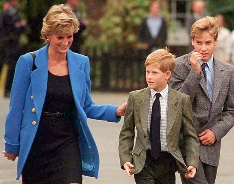 Księżna Diana, książę William i książę Harry, 6.09.1995