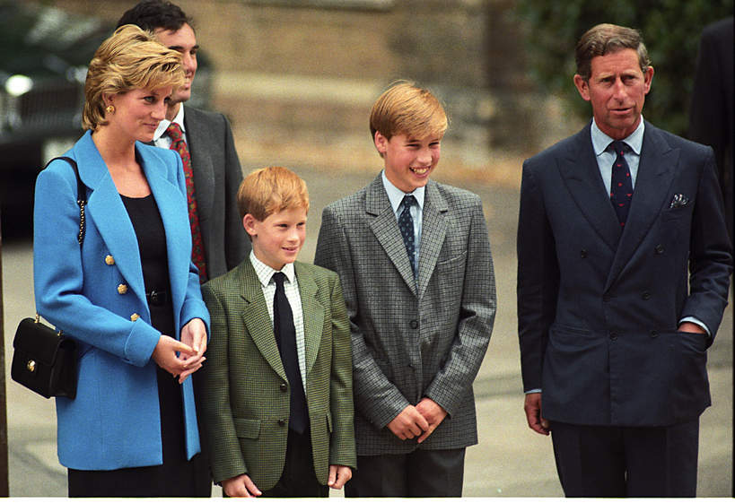 Księżna Diana, książę William, książę Karol i książę Harry, 6.09.1995