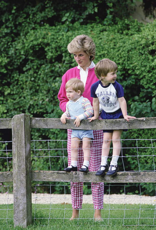 Księżna Diana z księciem Harrym i księciem Williamem, 18.07.1986 rok