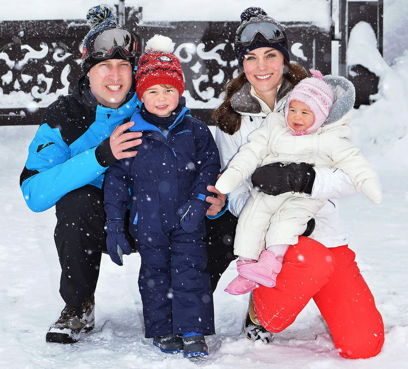 Księżna Kate i książę William z dziećmi na nartach, 7.03.2016