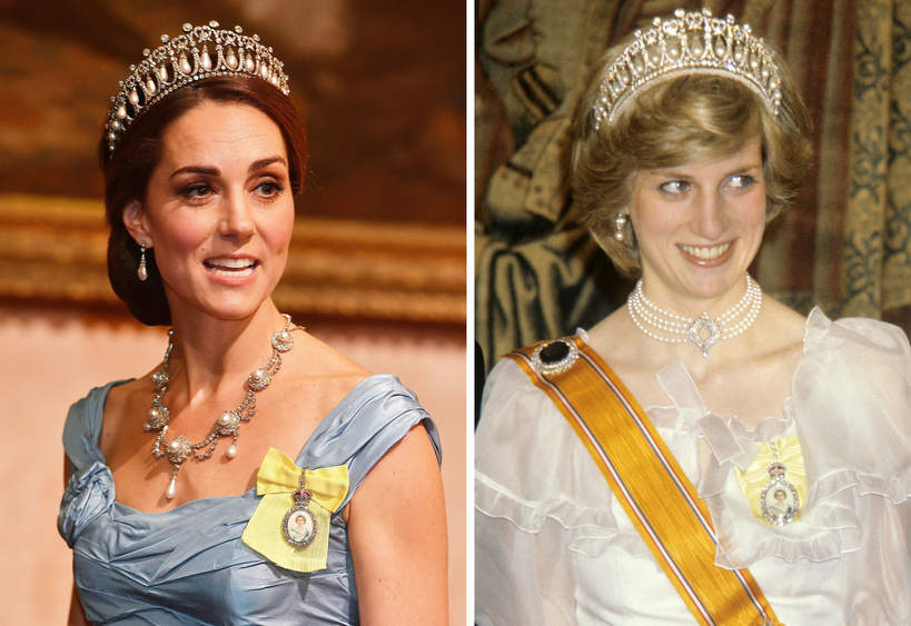 Księżna Kate i księżna Diana w tej samej tiarze
