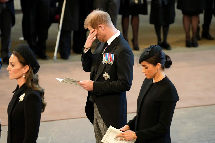 Księżna Kate, książę Harry i księżna Meghan, Westminster Hall, 14.09.2022