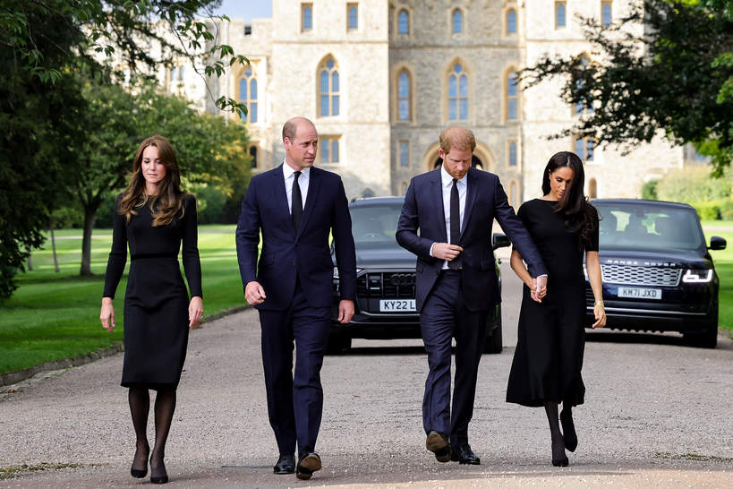 Księżna Kate, książę William, książę Harry i księżna Meghan, 10.09.2022, Windsor