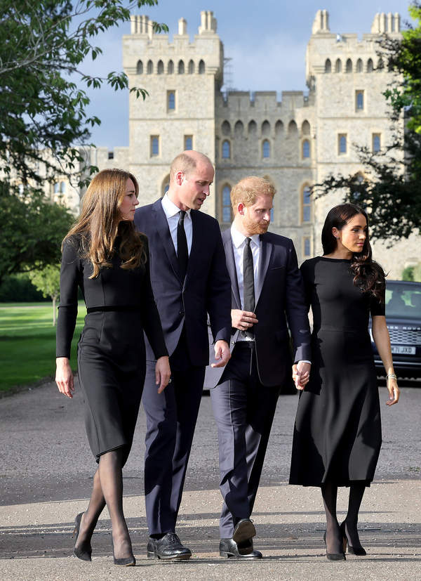 Księżna Kate, książę William, książę Harry, księżna Meghan, 10.09.2022, Windsor