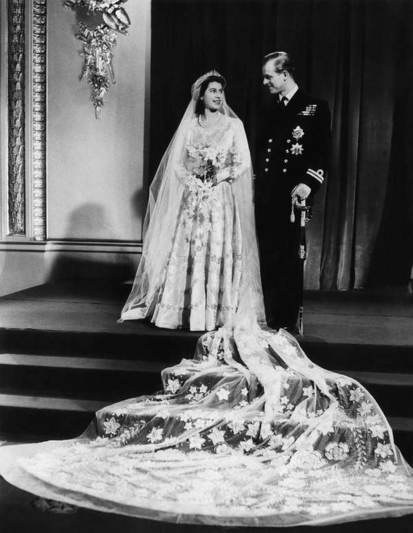 Księżniczka Elżbieta i książę Filip w dniu ślubu, 20.11.1947