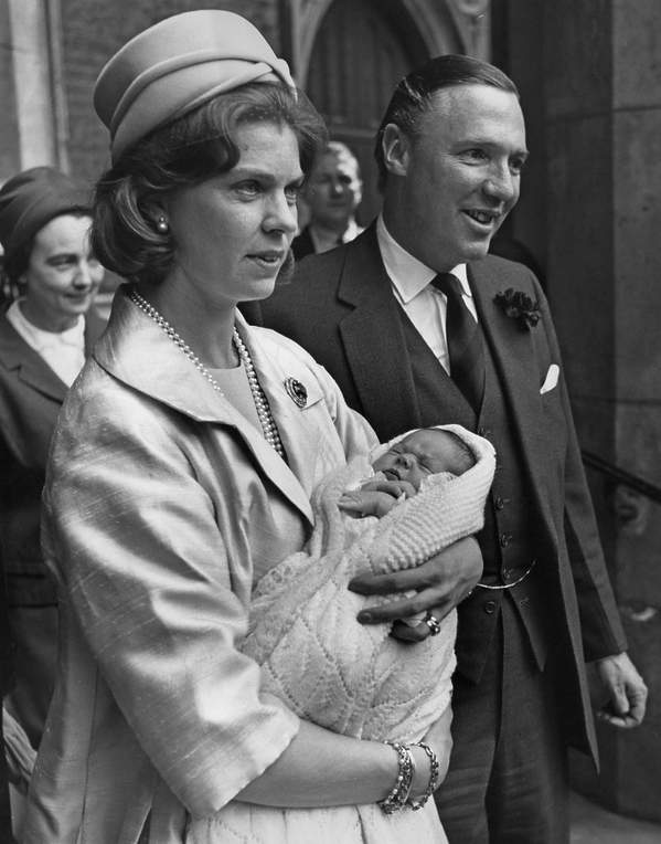 Księżniczka Małgorzata Bernadotte z mężem Johnem Amblerem i córką, 1965 rok
