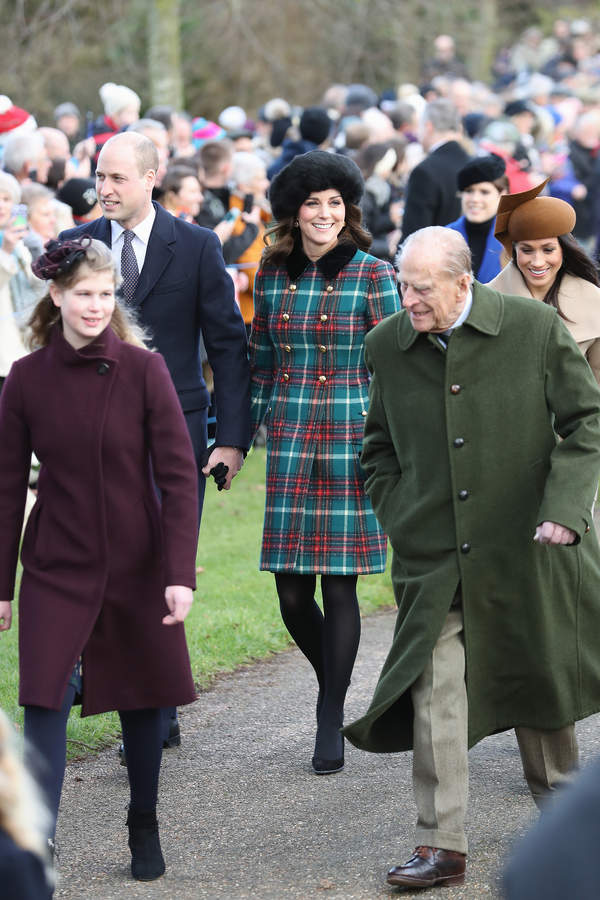 Lady Louise Windsor i książę Filip, 25.12.2017