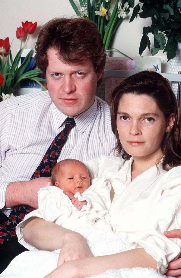Lord Charles Spencer, jego żona Victoria Lockwood, ich córka Kitty Eleanor Spencer, Londyn, Wielka Brytania, 1991 rok