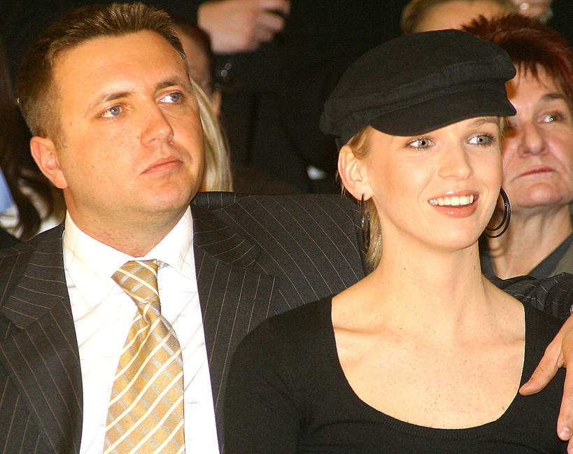 Magda Mołek, pierwszy mąż Daniel Lewczuk, Vistula - kolekcja wiosna-lato 2004, hotel Intercontinental, 17.02.2004 rok