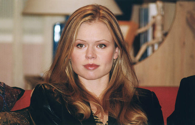 Magdalena Wójcik, aktorka, plan serialu „Kocham Klarę”, 10 grudnia 2001 roku
