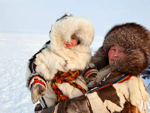 Mama i córka na Syberii