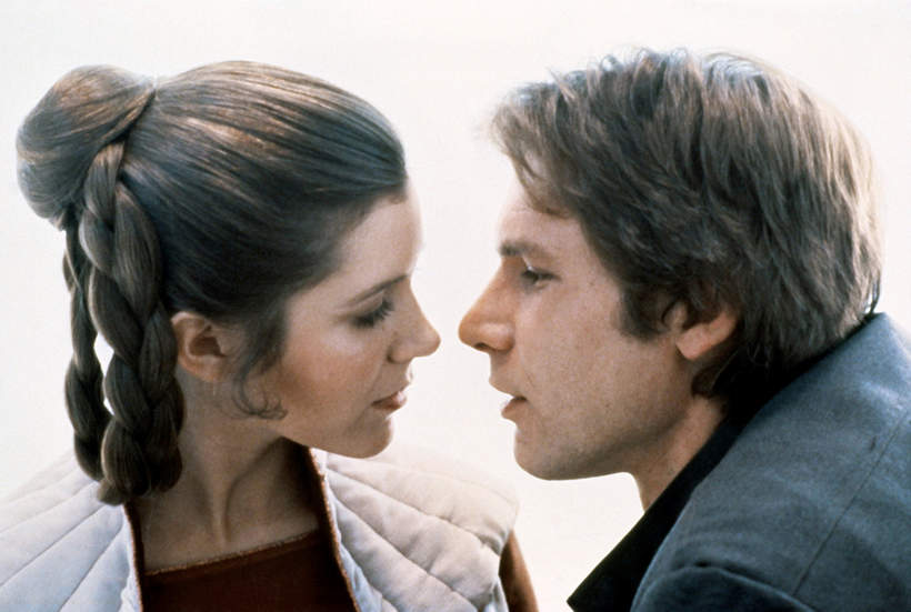 Mark Hamill, Carrie Fisher, Harrison Ford na planie „Gwiezdnych wojen”, 1980 rok