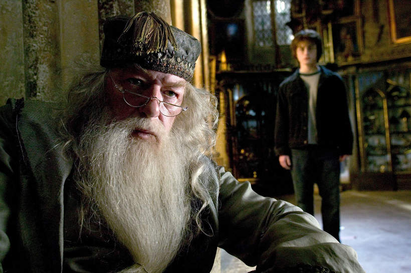 Michael Gambon, Daniel Radcliffe, plan filmu „Harry Potter i Czara Ognia”, 2005 rok