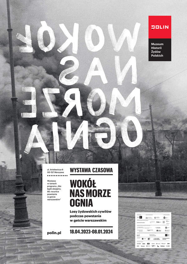 Plakat wystawi w Muzeum Polin „Wokół nas morze ognia”