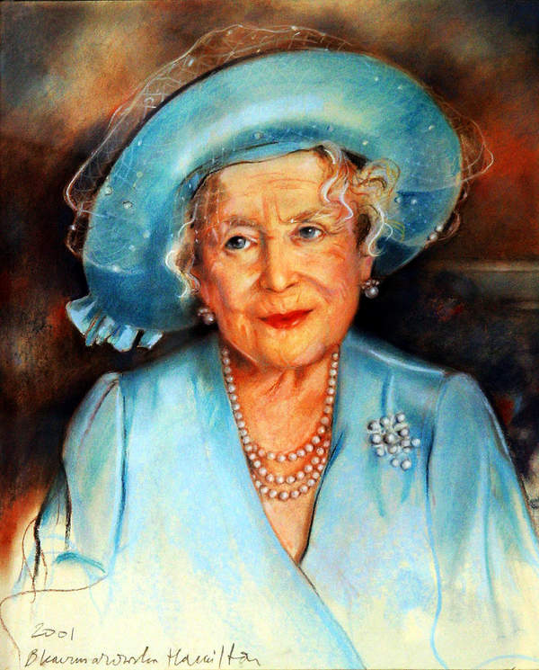 Portret Królowej Matki namalowany przez Barbarę Hamilton