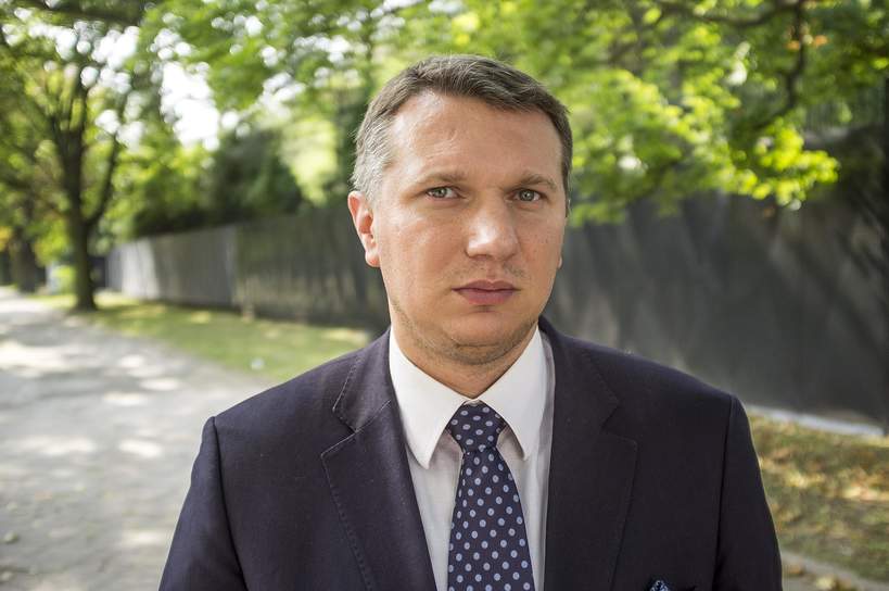 Przemyslaw Wipler udziela wywiadu dla Gazety Polskiej, Warszawa, 21 sierpnia 2012 r.