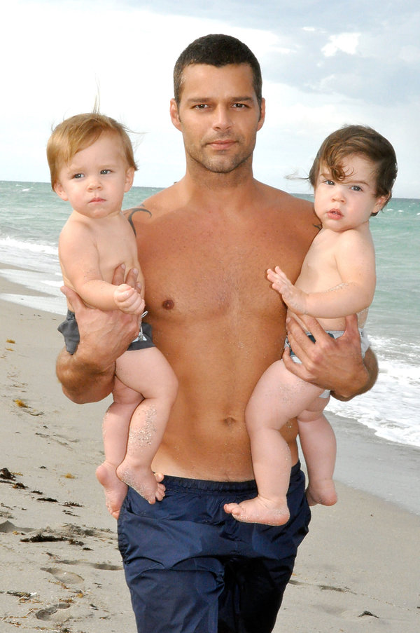 Ricky Martin z synami, Matteo Martin, Valentino Martin