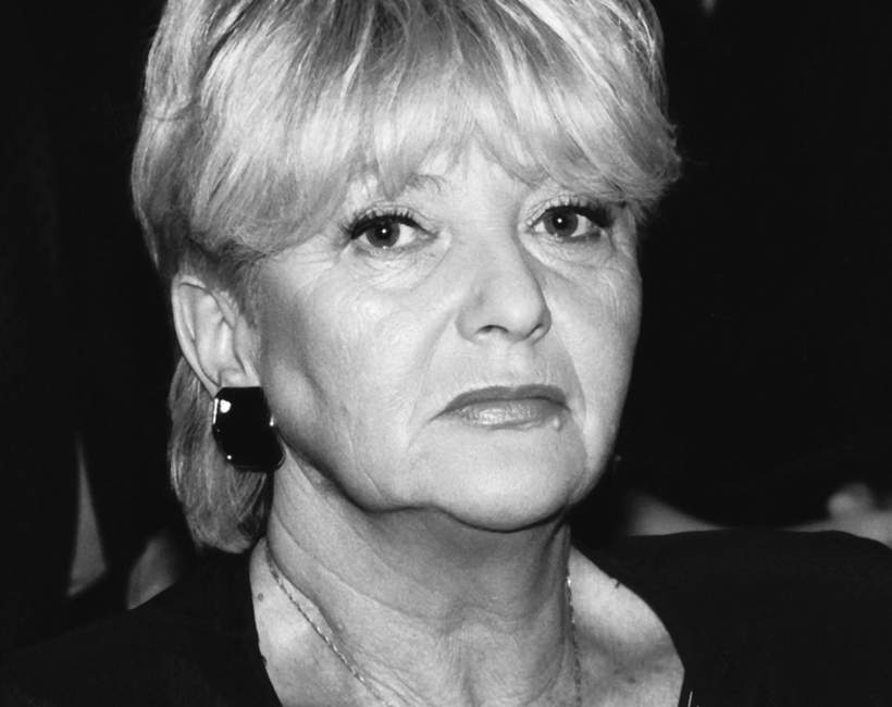 Stanisława Ryster, prezenterka TVP, 1999 rok, czarno-biały portret